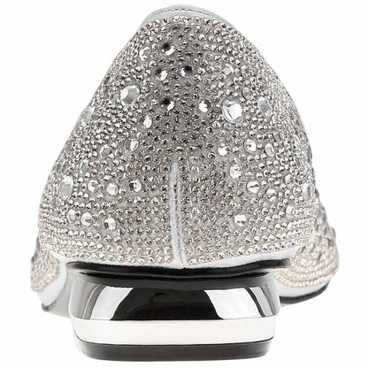 Lady Couture Fever Women's Silver Rhinestone Crystal Pointed Toe Dress Shoes