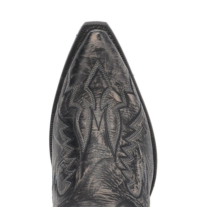 Laredo Garrett Black Distress Leather Snip Toe Western Cowboy Boot (US Men Size)