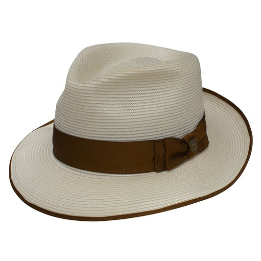 Dobbs Bradshaw Milan Straw Hat in Ivory/Cognac