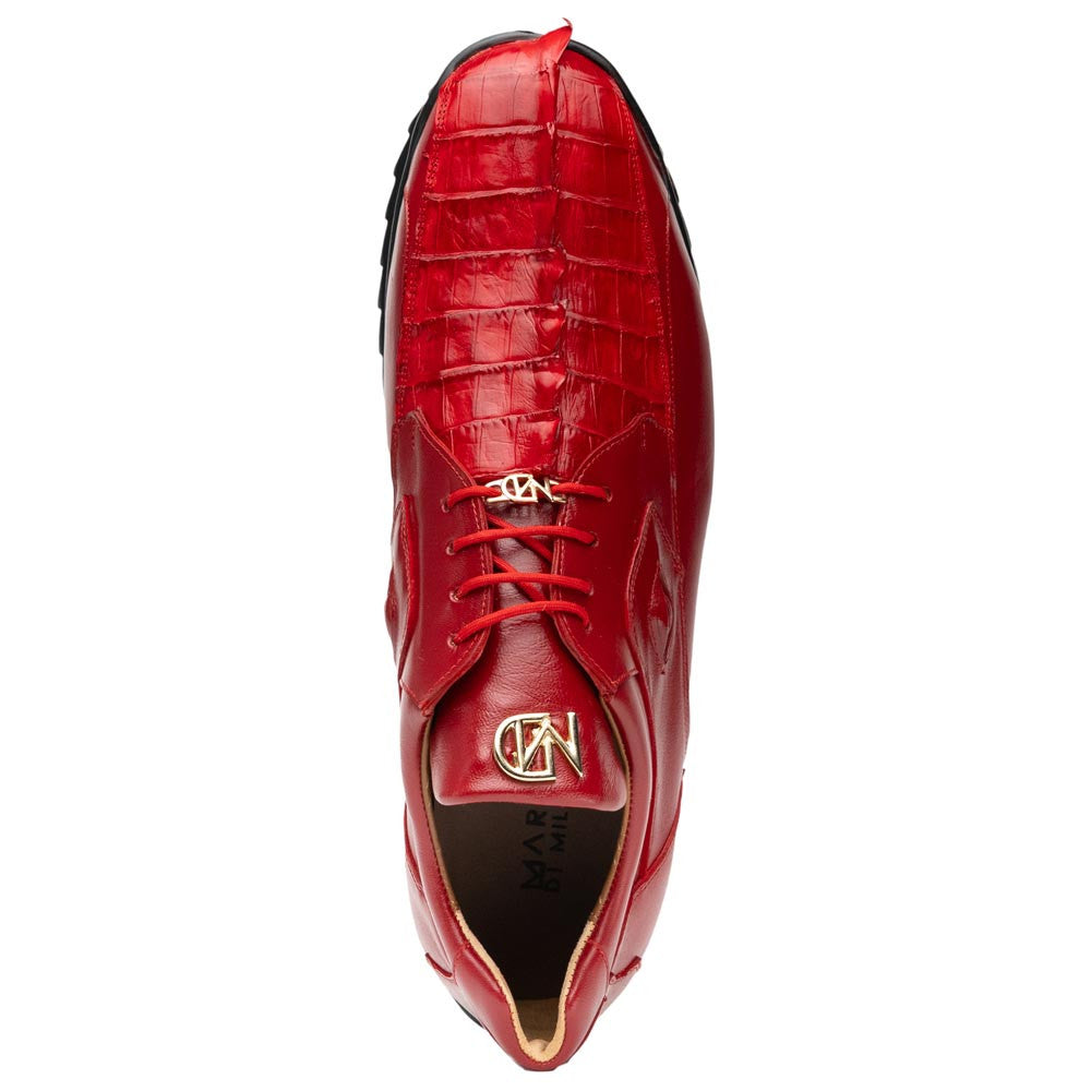 Marco Di Milano Udine Genuine Hornback Caiman & Calf Leather Sneaker – Red