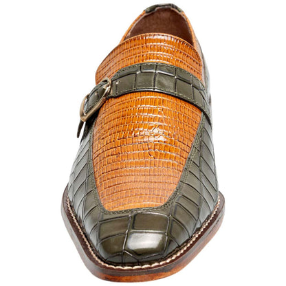 Stacy Adams Rubiano Moc Toe Buckle Strap Slip-On - Olive Multi