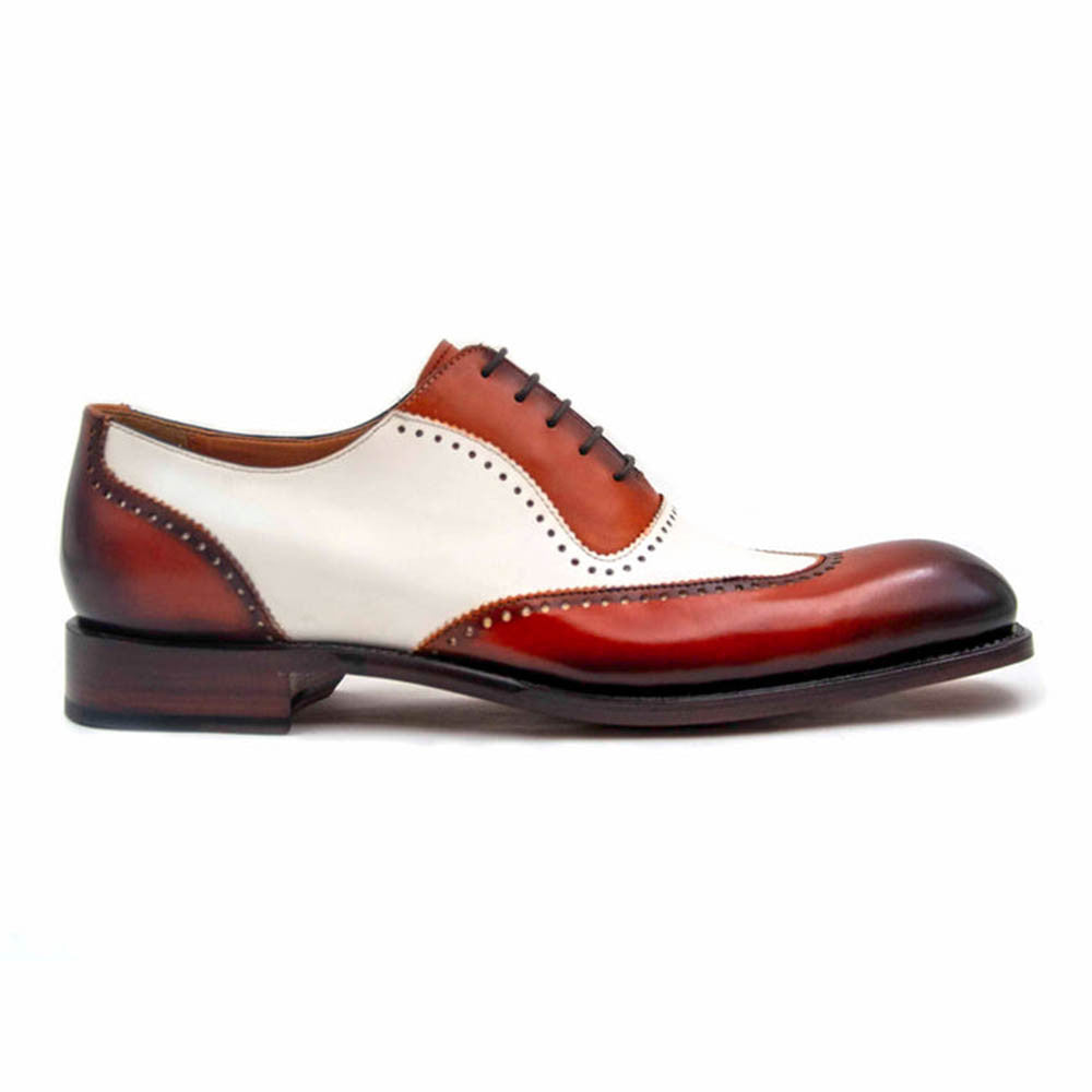 Ugo Vasare Charlton Camel/Beige U-Shaped Wing Toe Derby Shoes