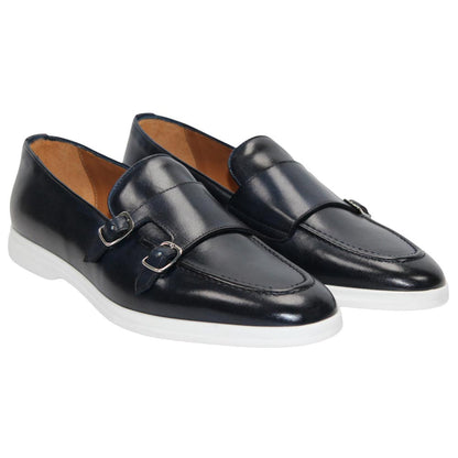 Duca Men's Rimini Navy Italian Calf Leather Slip-On Loafer