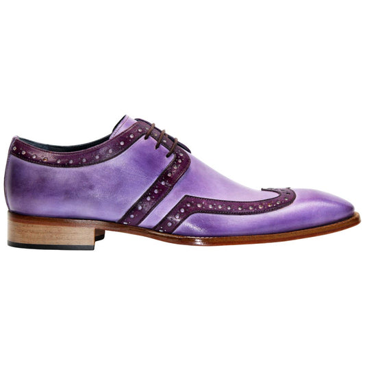 Duca Savona Lavender Calfskin leather wing-tipped Oxfords for Men