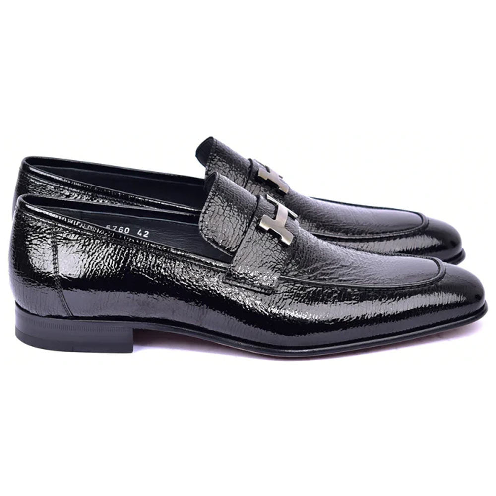 Corrente Black Vita H Buckle Calfskin Loafer for Men