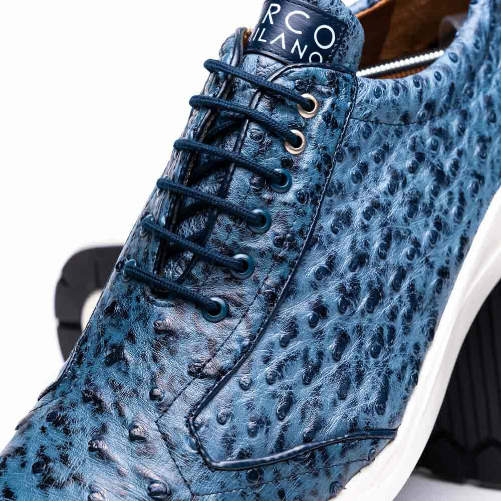 Varenna Men’s Genuine Full-Quill Qstrich Skin Luxury Sneaker | Marco Di Milano