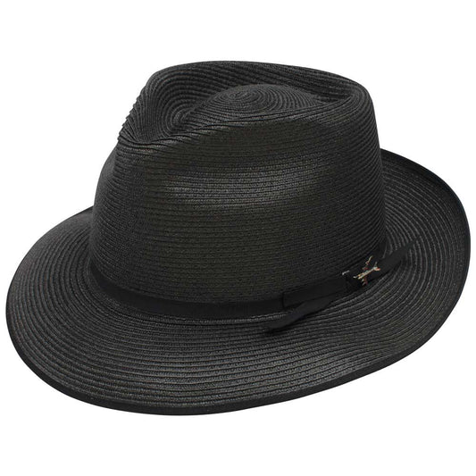 Stetson Stratoliner Black Florentine Milan Firm Finish Straw Hat