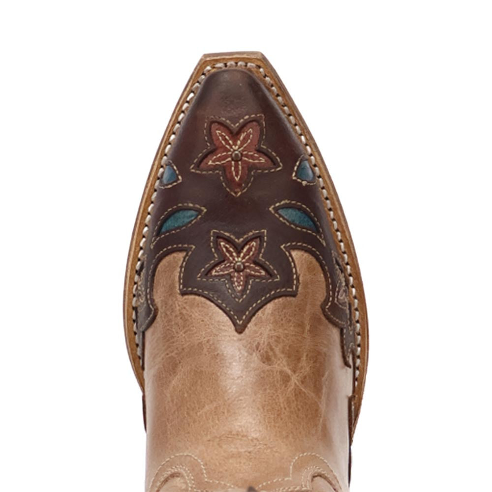 Laredo Flourish Women's Brown Leather Western Boot - 17" Tall Snip Toe Dress Boot