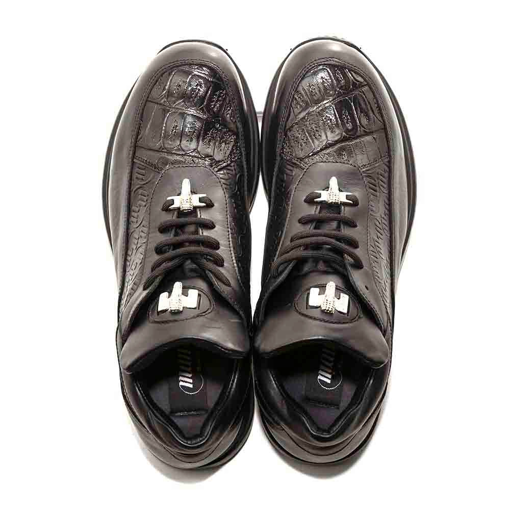 Mauri Black Genuine Crocodile Skin Casual Sneaker
