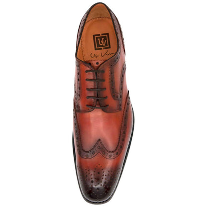 Ugo Vasare H and H Brogue Goodyear Welt Wingtip Bubble Toe Camel Dress Shoes