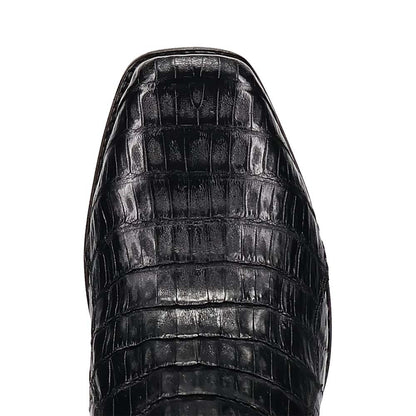 Dan Post Zandor Black Caiman Belly Square Toe Western Cowboy Boots