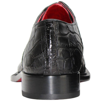 Fennix of Italy Genuine Alligator & Lizard Skin KINGSTON Black Shoe(US Men Size)