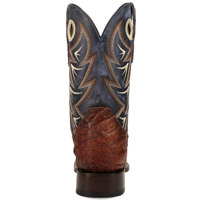 Dan Post Marsh Cognac Caiman Skin Cognac Square Toe Western Cowboy Boots