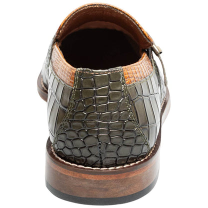 Stacy Adams Rubiano Moc Toe Buckle Strap Slip-On - Olive Multi
