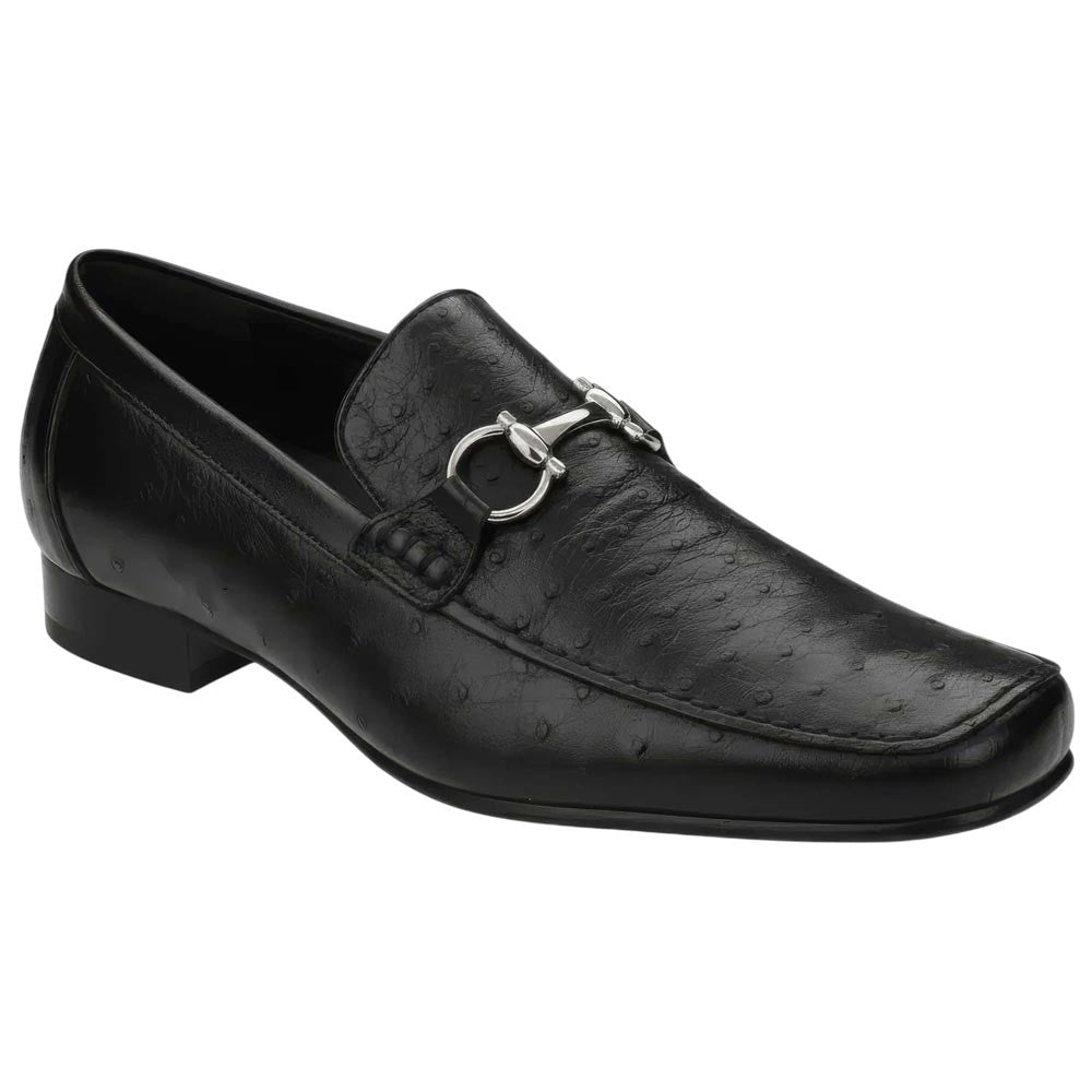 Belvedere Men’s Genuine Ostrich Quill Black Loafer - Bartolo