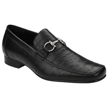 Belvedere Men’s Genuine Ostrich Quill Black Loafer - Bartolo
