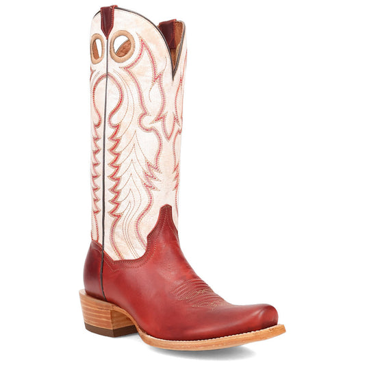 Dan Post Adelaide Stockman Red Leather Cutter Toe Western Cowgirl Boots