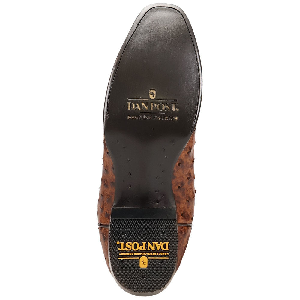 Dan Post Marco Brass Full Quill Ostrich Square Toe Western Cowboy Boots