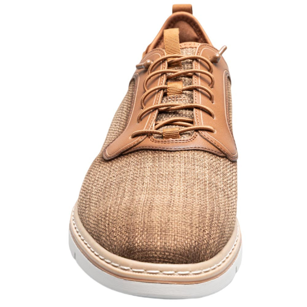 Stacy Adams Sebert Plain Toe Tan Elastic Lace Sneakers for Men