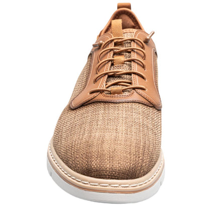 Stacy Adams Sebert Plain Toe Tan Elastic Lace Sneakers for Men