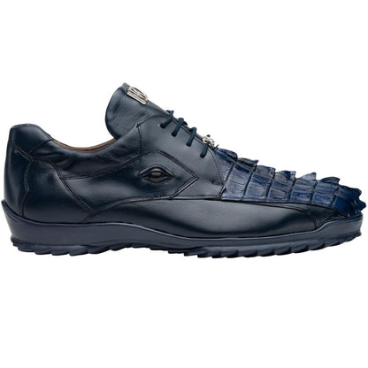 Marco Di Milano Udine Genuine Hornback Caiman & Calf Leather Sneaker – Navy