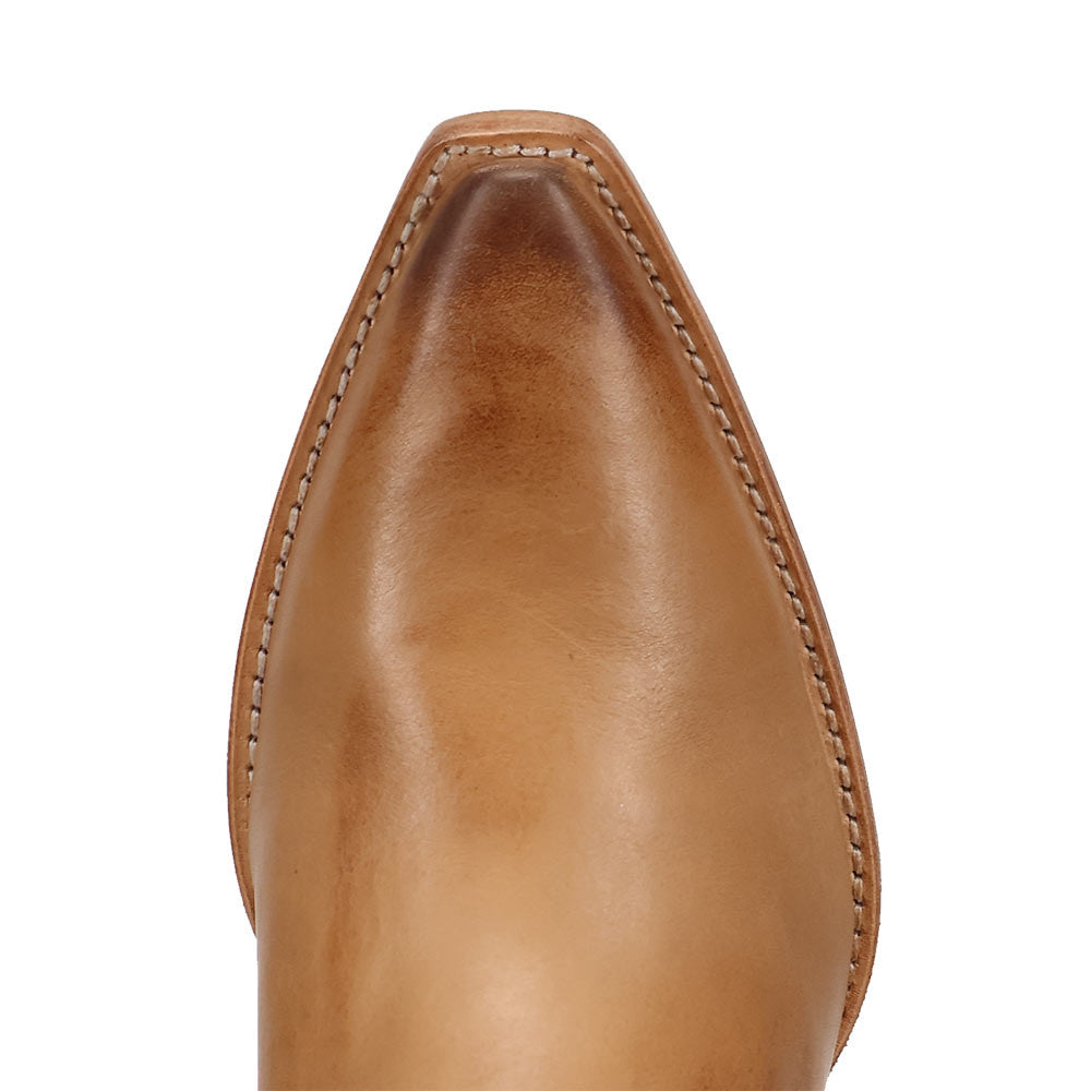 Dan Post Heartland Tan Leather Snip Toe Zipper Western Cowgirl Boots