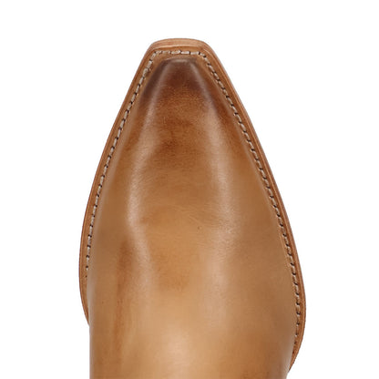 Dan Post Heartland Tan Leather Snip Toe Zipper Western Cowgirl Boots