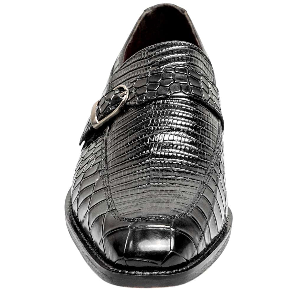 Stacy Adams Rubiano Moc Toe Buckle Strap Slip-On - Black