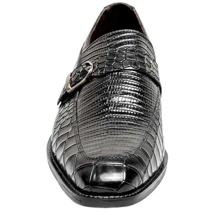 Stacy Adams Rubiano Moc Toe Buckle Strap Slip-On - Black