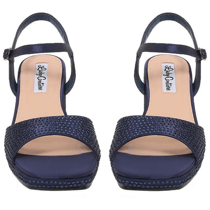 Lady Couture Judy 3” Block Heel Sandals in Navy