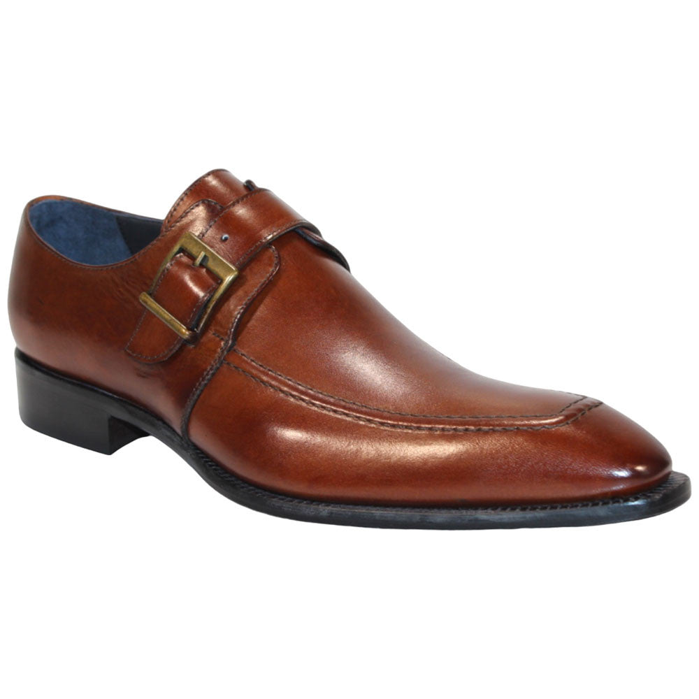 Duca Garda Men's Brown Calf-Skin Leather Monkstrap Oxfords Shoes