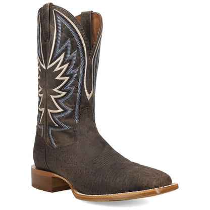 Dan Post Boar’s Run Charcoal Wild Boar Skin Square Toe Western Cowboy Boots