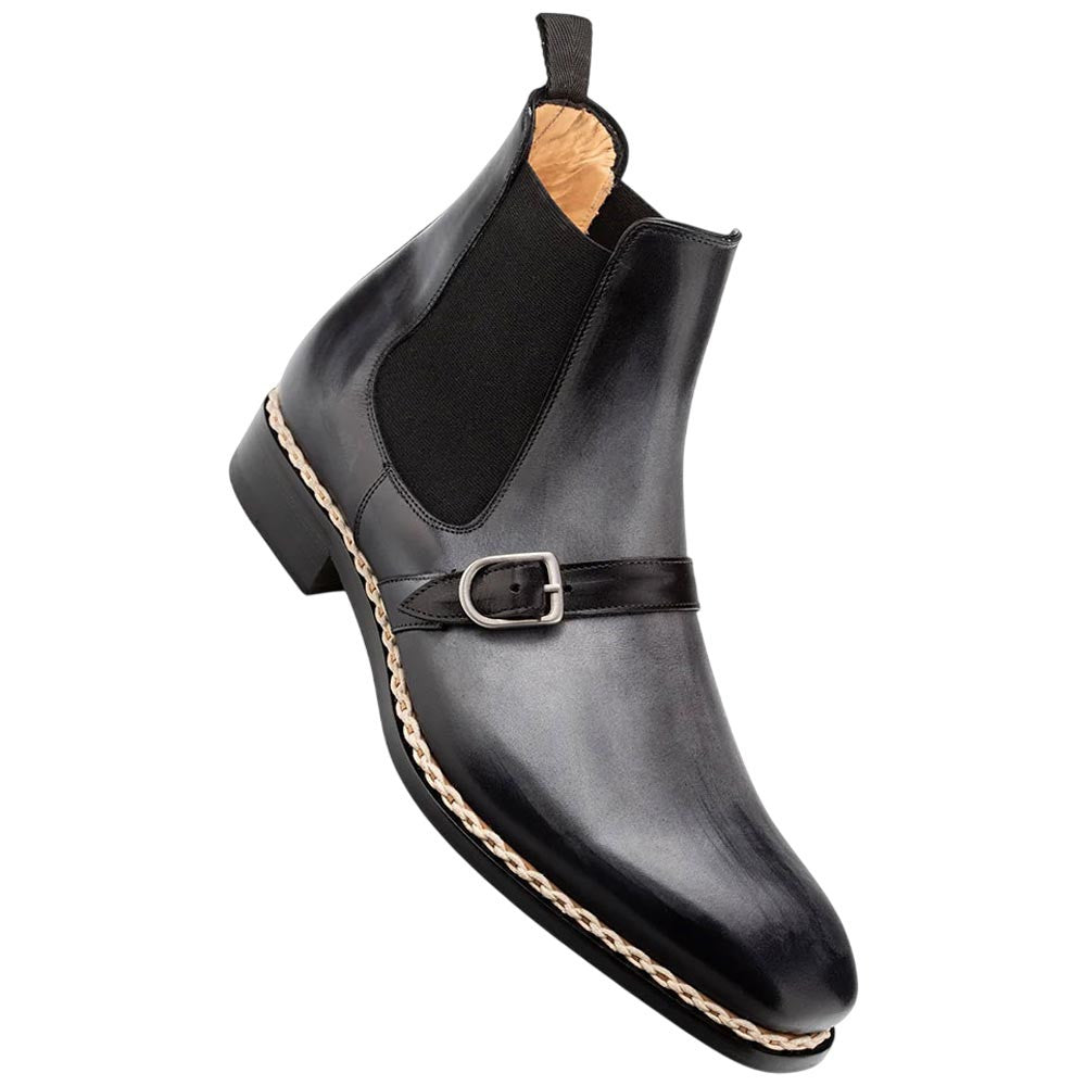 Mezlan Alpine Men's Dark Grey Monk-Strap Chelsea Boot