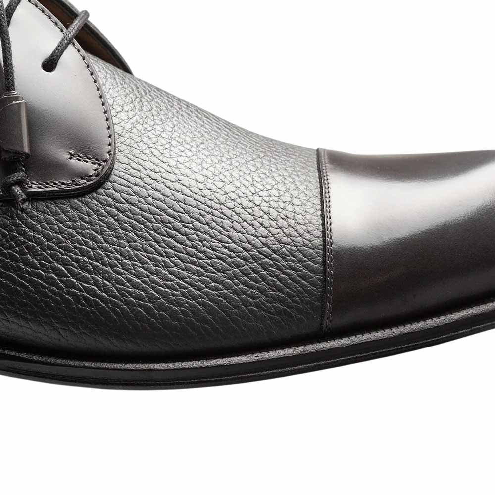 Capello Hi-Shine/Calf Grey Cap Toe Derby | Mezlan Dress Shoes for Men