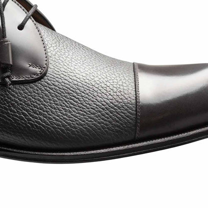 Capello Hi-Shine/Calf Grey Cap Toe Derby | Mezlan Dress Shoes for Men