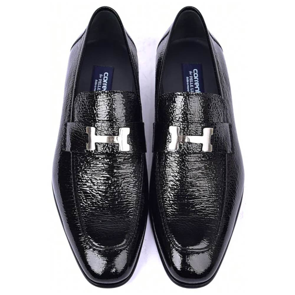 Corrente Black Vita H Buckle Calfskin Loafer for Men