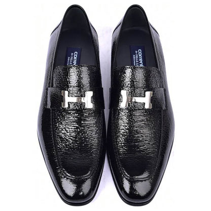 Corrente Black Vita H Buckle Calfskin Loafer for Men