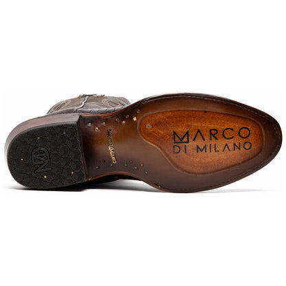Denver Genuine Ostrich Leg Skin Brown Cowboy Boot | Marco Di Milano Western Boots