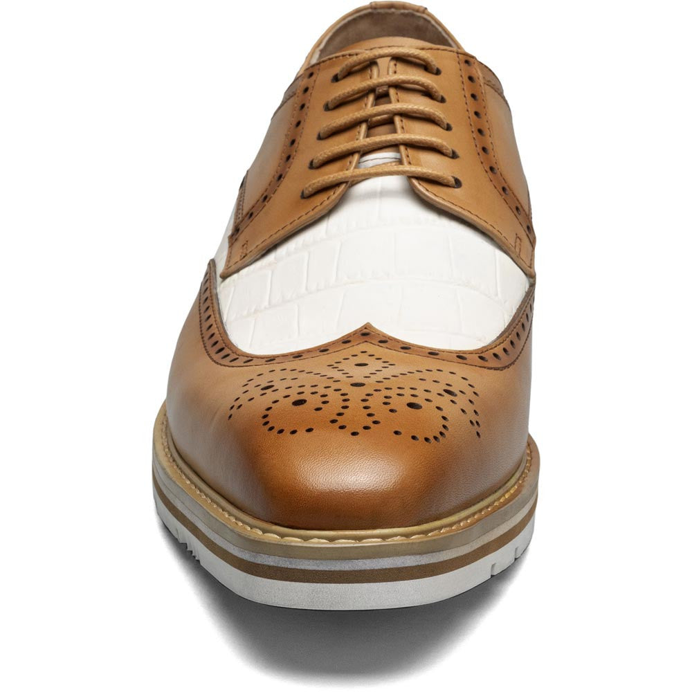 Stacy Adams Beaumont Wingtip Oxford in Nature and White