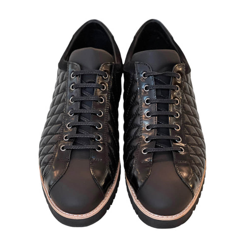 Corrente Black Leather Men’s Fashion Sport-Dress Lace Up