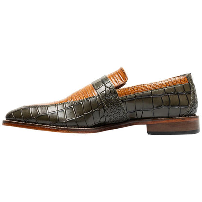 Stacy Adams Rubiano Moc Toe Buckle Strap Slip-On - Olive Multi