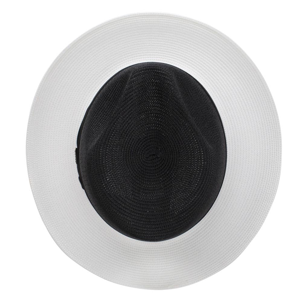Dobbs Toledo Milan Straw Hat in Black/White