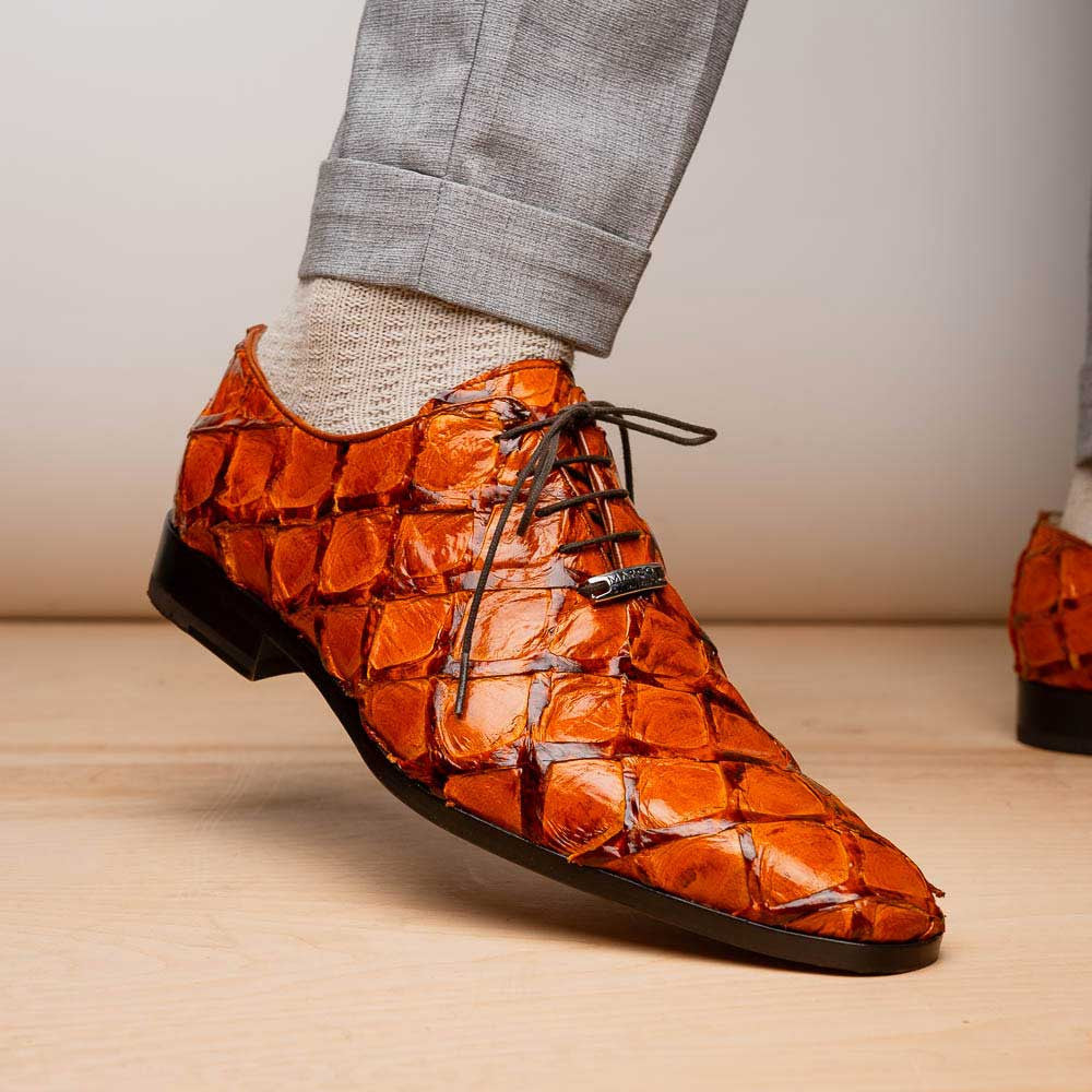 Oliveri Men’s Genuine Pirarucu Skin Classic Dress Oxford | Marco Di Milano