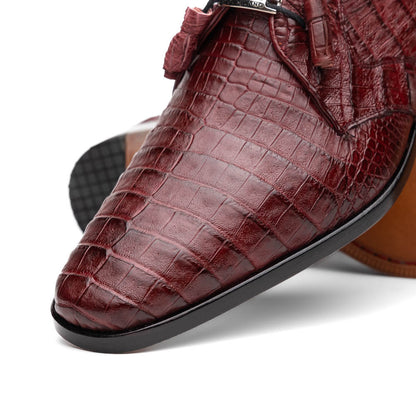 Marco Di Milano Lacio Derby Wine Caiman Shoes