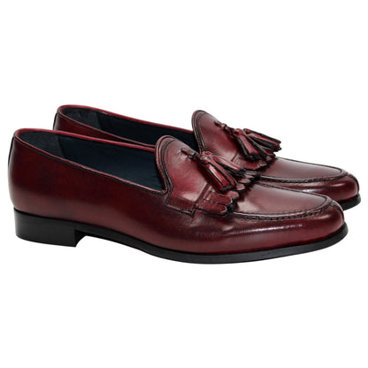 Duca Adam Wine Men's Italian Leather Dress Shoes