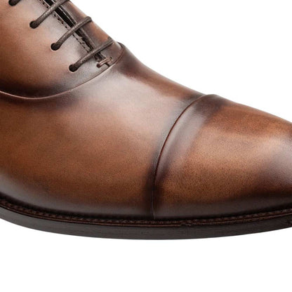 Mezlan Bocelli Cap Toe Oxford – Men's Chestnut Calfskin Lace-Up, Made in Spain