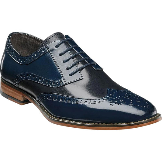 Stacy Adams Tinsley Cobalt & Navy Leather Wingtip Oxfords
