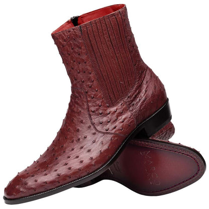 Marco Di Milano Giorgio Genuine Ostrich Chelsea Boot - Wine