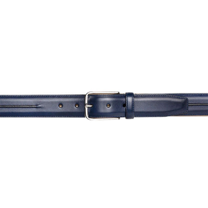 Mezlan Men's Classic Center Piperd Calfskin Belt in Blue