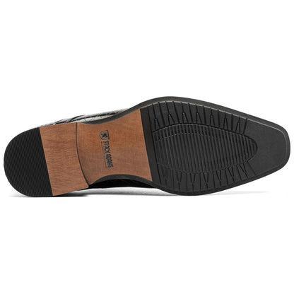 Stacy Adams Men’s Black Textured Leather Cap Toe Oxfords Hobson